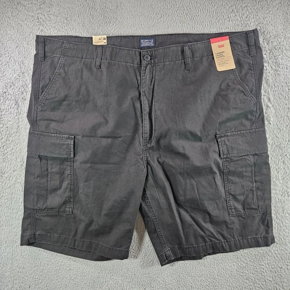 Levis Mens‎ Carrier Cargo Shorts Black Cotton Loose Fit Size 48 NEW NWT